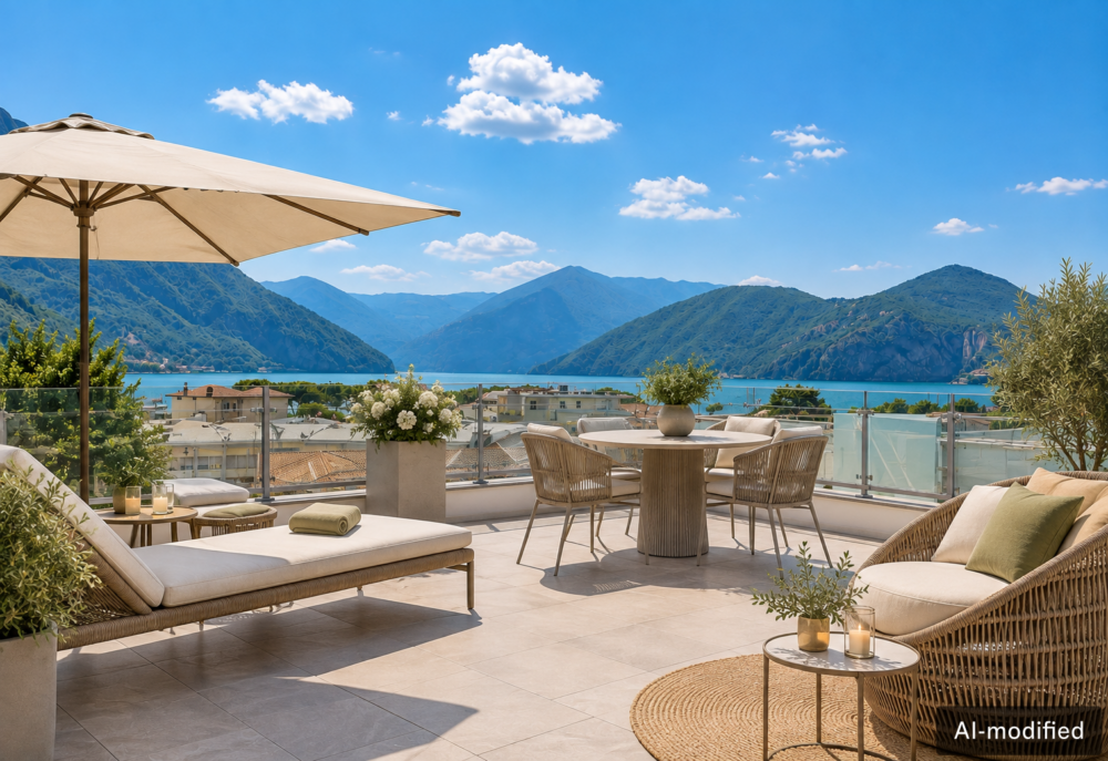 Prestigious penthouse with lake view and panoramic terrace