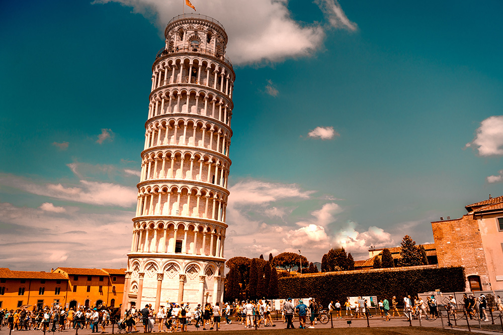 A tower that has been leaning for over 800 years